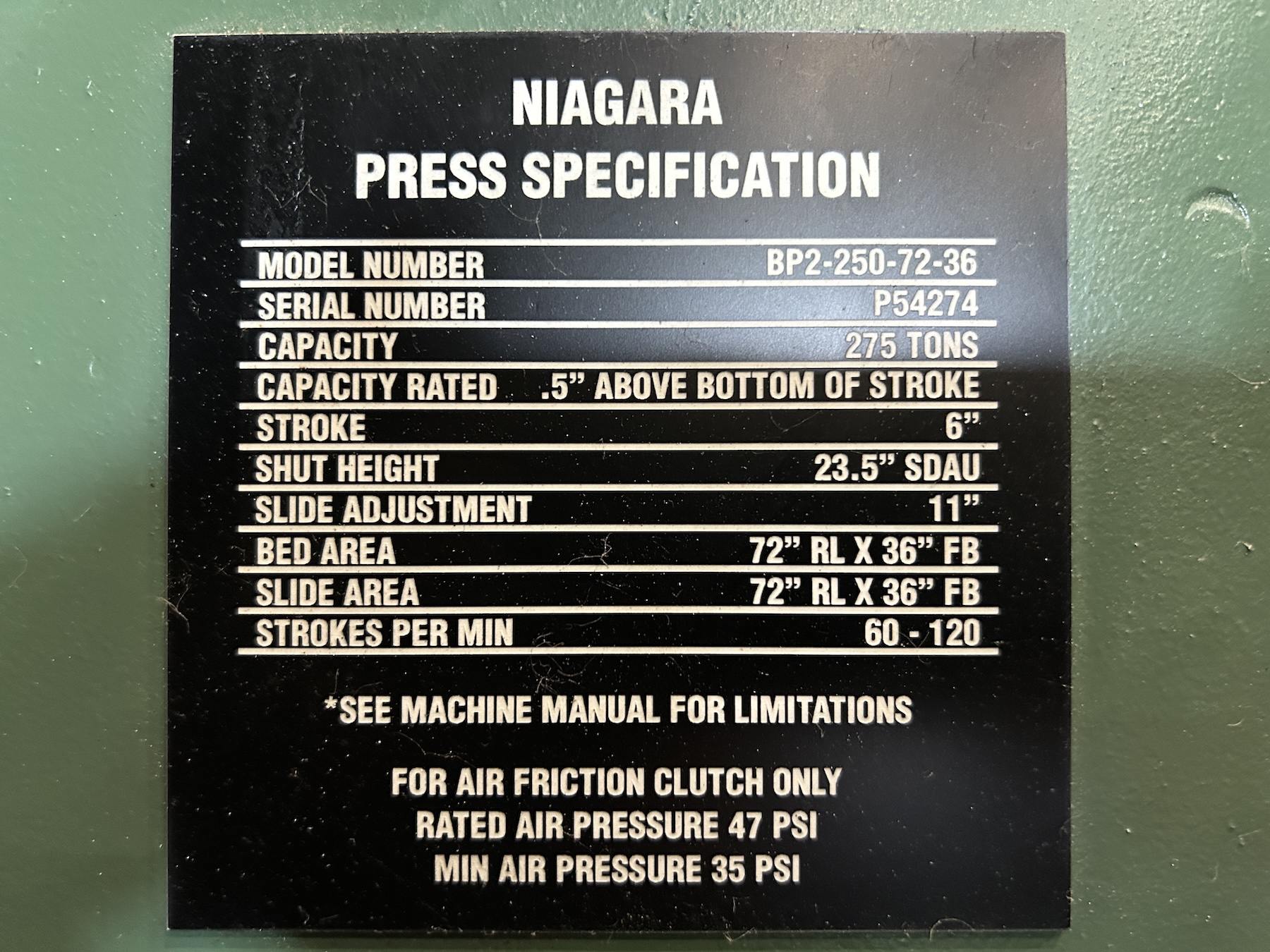 275 Ton Niagara Press • Used Niagara BP2-250-72-36 Press - Image 17