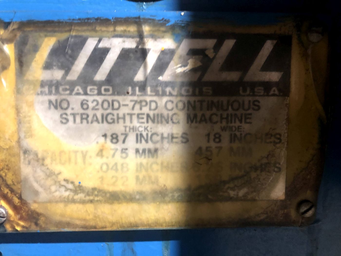 20" Wide x .187" Littell Straightener (7-Roll) - Image 9