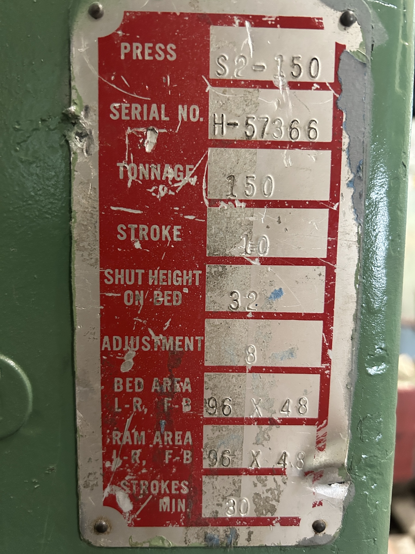 150 Ton Bliss Press • Used Bliss S2-150-96-48 Press - Image 15