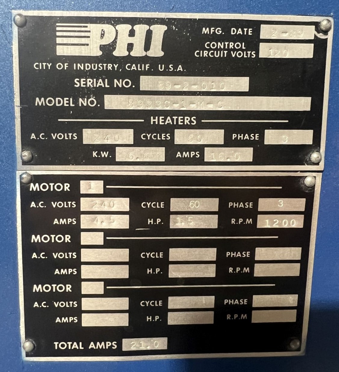 50 Ton PHI Press • Used PHI B333C-1-M-C Press - Image 10