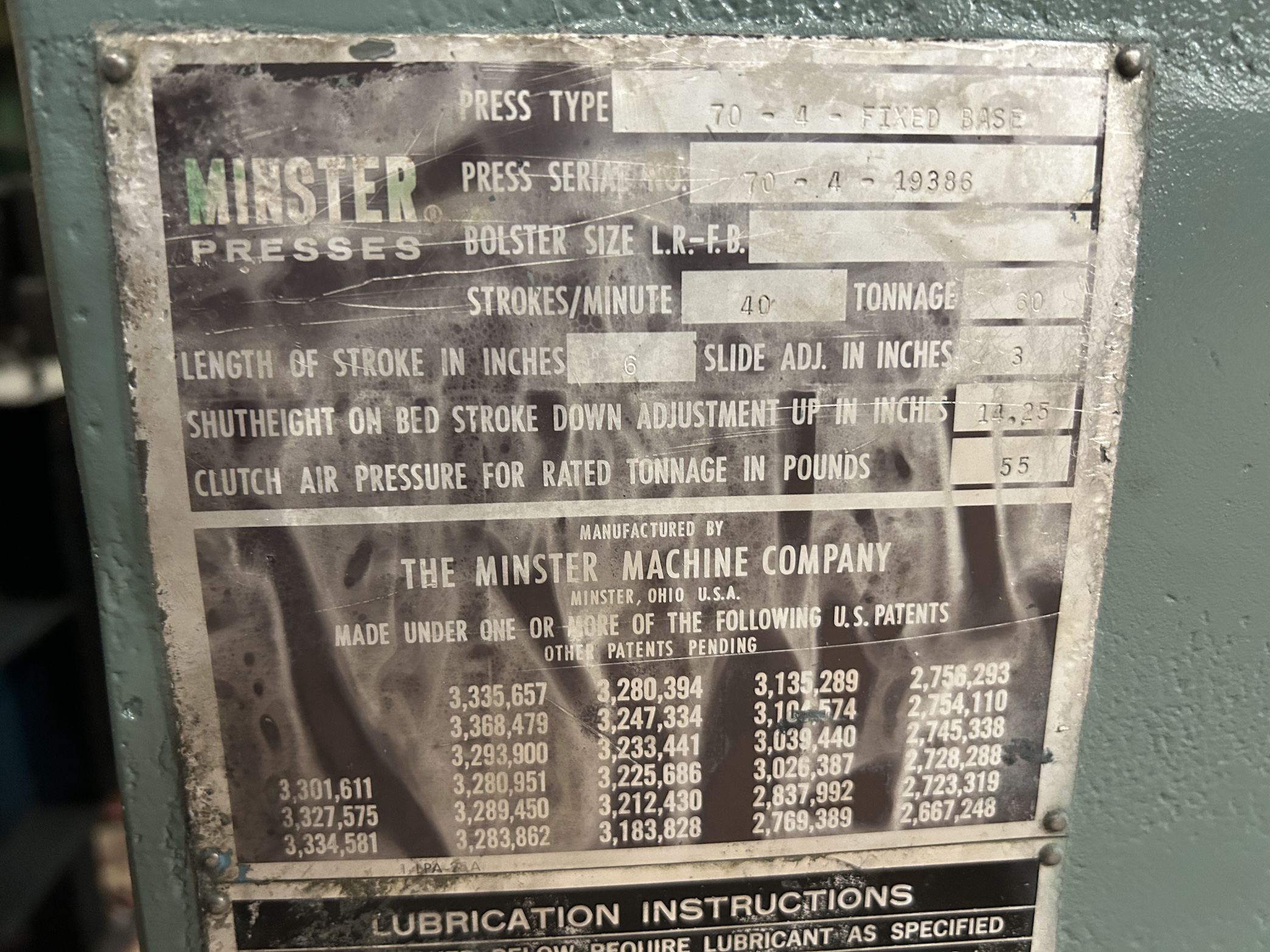 60 Ton Minster Press • Used Minster #70-4 Press - Image 10