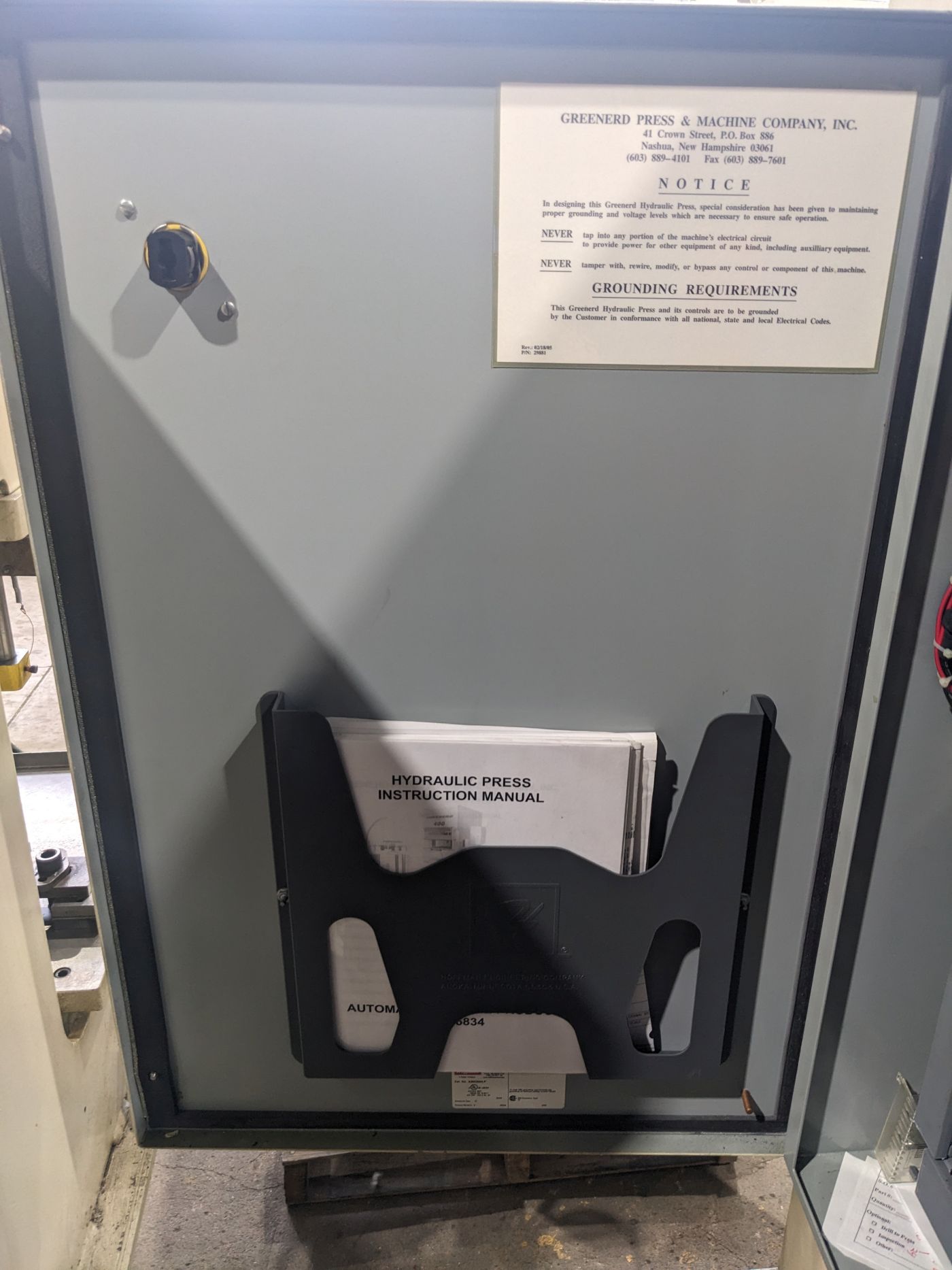5 Ton Greenerd Press • Used Greenerd HPB-5 Press - Image 7
