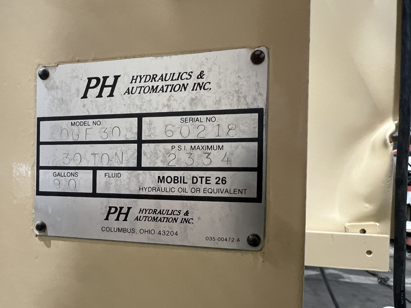 30 Ton PH Press • Used PH OGF 30 Press - Image 20