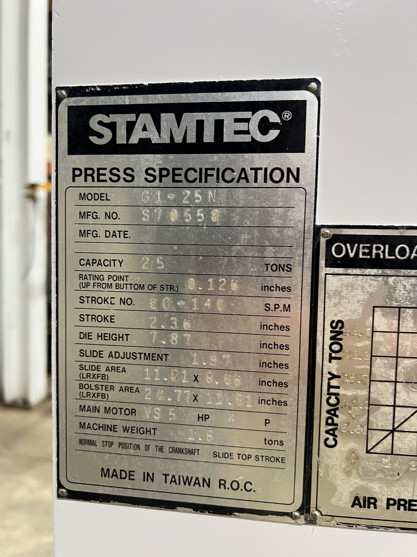 27 Ton Stamtec Press • Used Stamtec G1-25N Press - Image 12