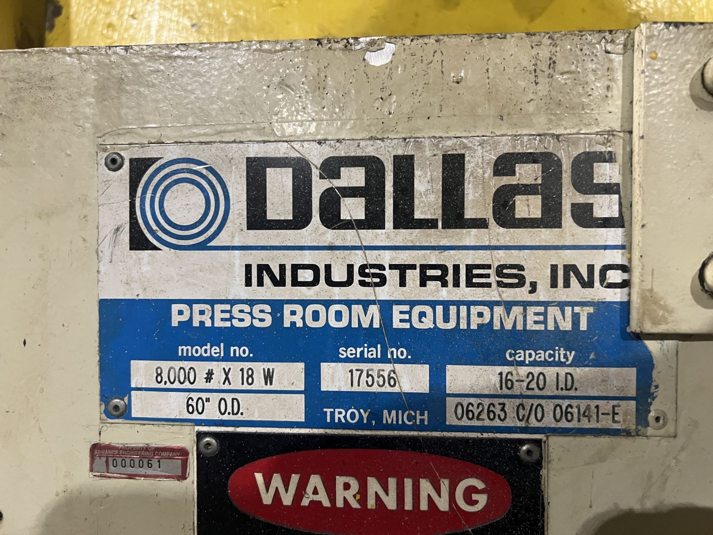 8,000 lbs. x 18" Wide x .125" Dallas Reel & Straightener - Image 28