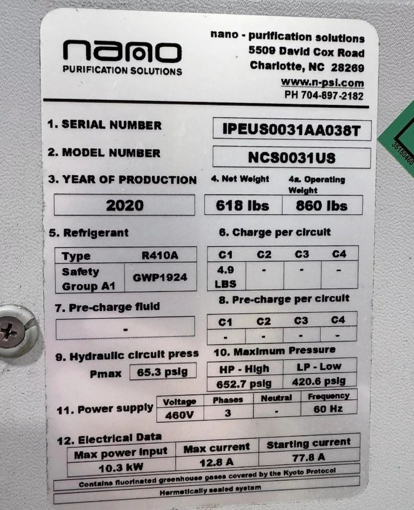 3.6 Ton Nano NCS Process Industrial Chiller - Image 5