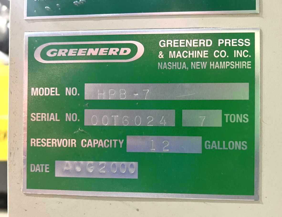 7 Ton Greenerd Press • Used Greenerd HPB-7 Press - Image 15