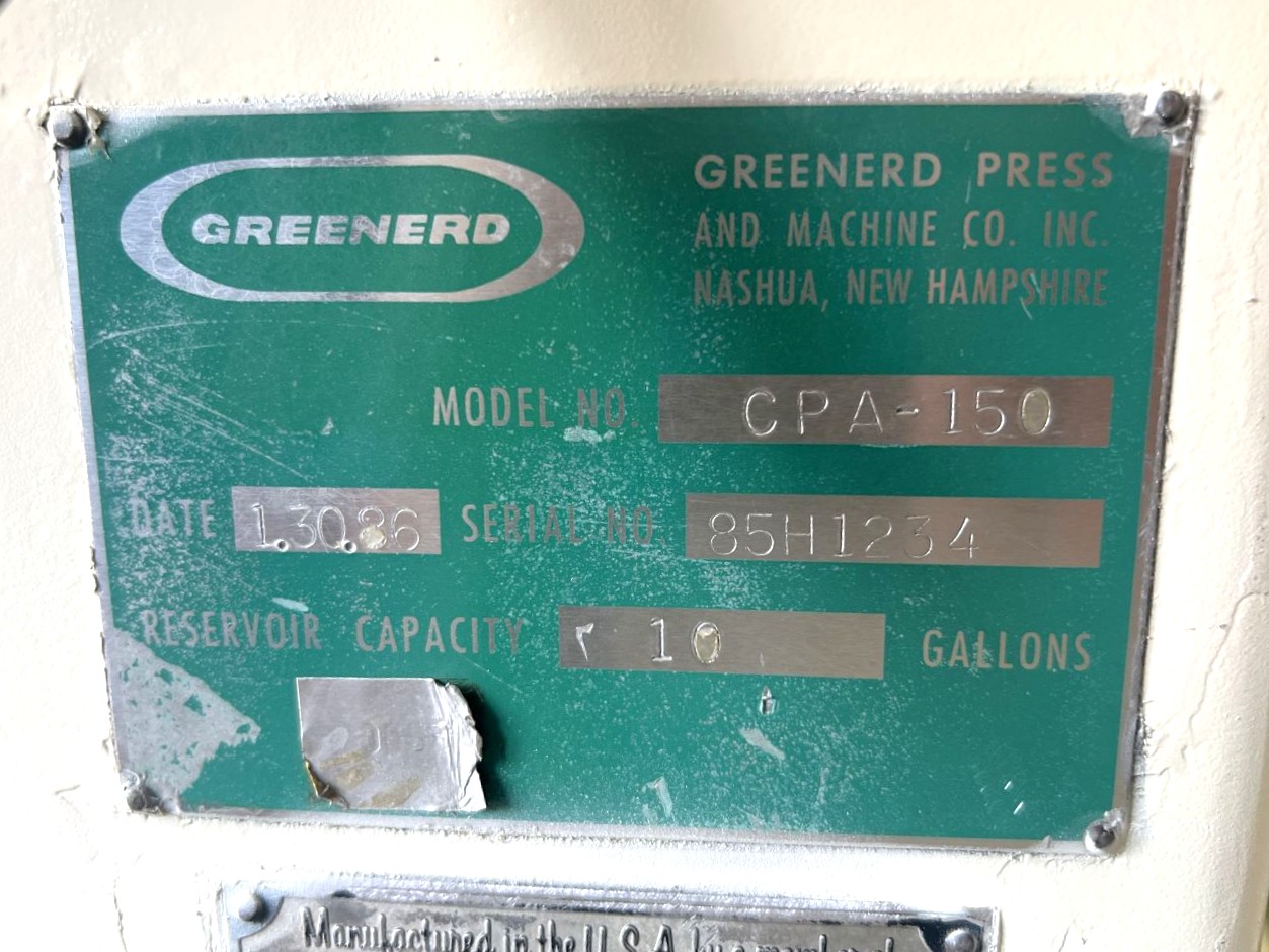 150 Ton Greenerd Press • Used Greenerd CPA-150 Press - Image 17