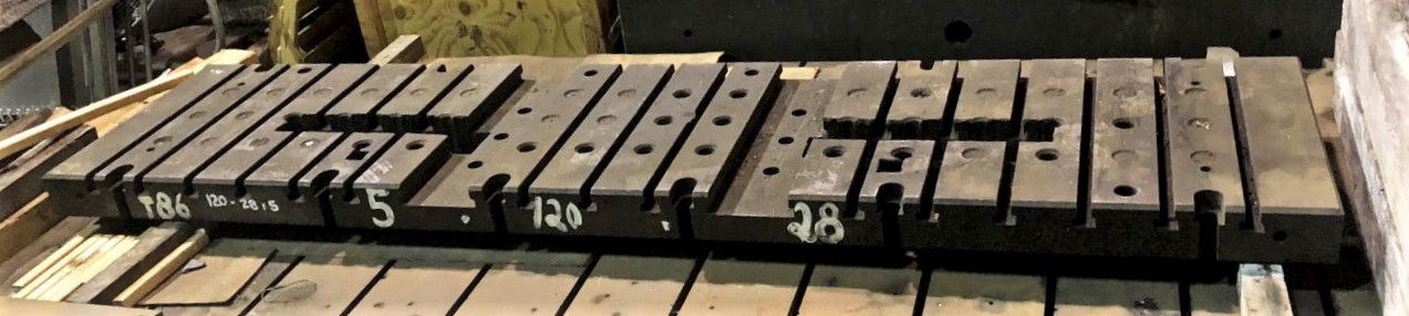 120" x 28" T Slotted Bolster Plate - 5" Thick