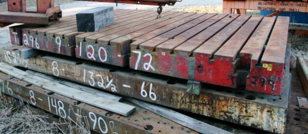 120" x 72" T Slotted Bolster Plate - 9" Thick